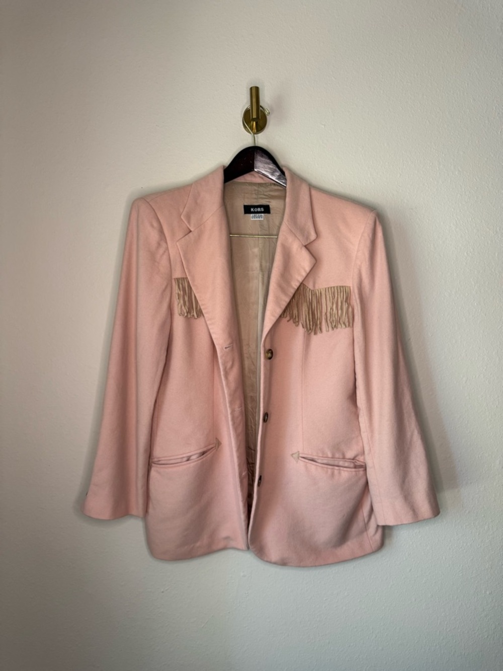 KORS Vintage Michael Kors Pink Western Style Blazer Jacket Virgin Wool size L/XL